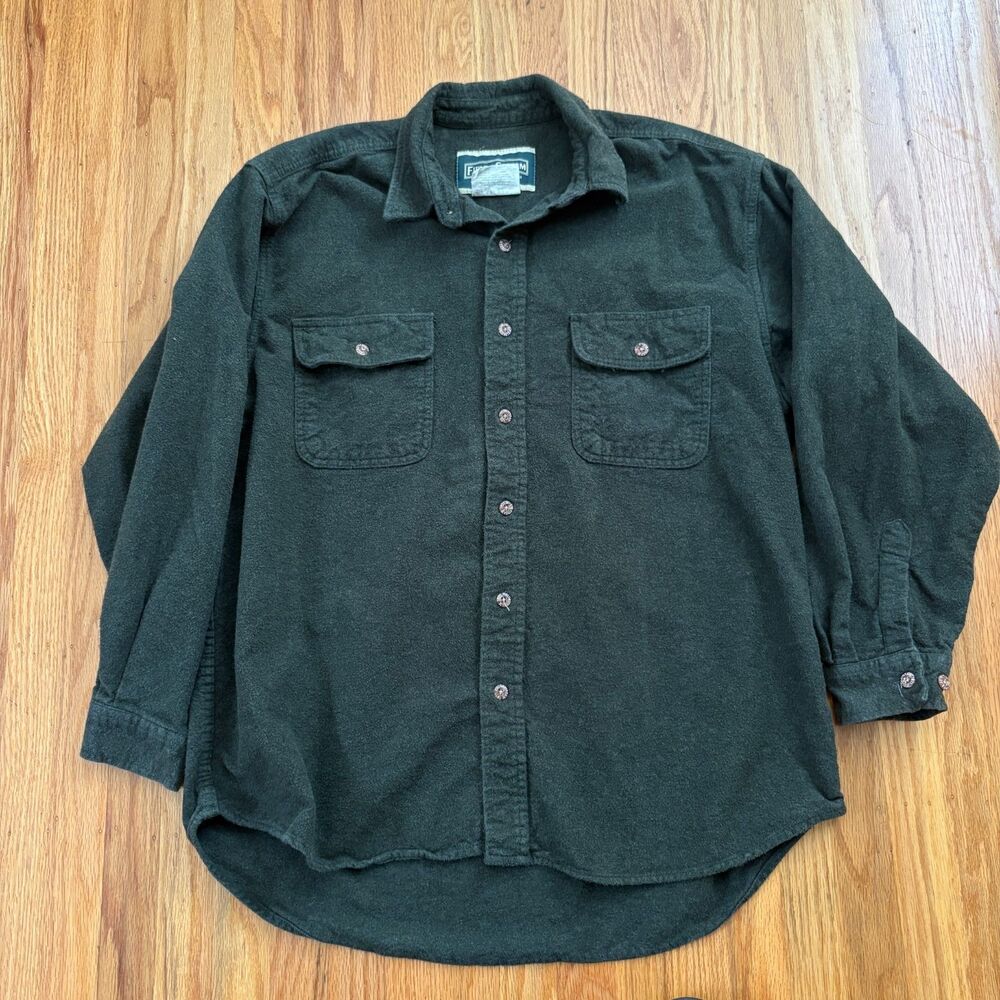 FIELD & STREAM Forest Green Heavy Duty Flannel Long Sleeve Shirt Mens Size XL